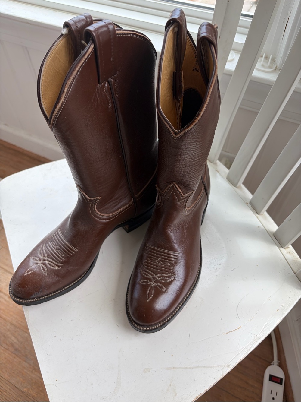 Tomy Lama Brown Leather Cowboy Boots